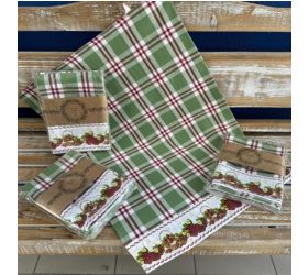 Utierka kuchynská 100%bavlna JAHODA 3ks, 50x70cm, 270 g/m2, s bordúrou