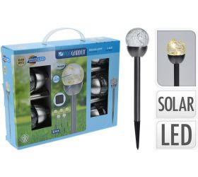 Lampa solárna guľa, sada 5ks
