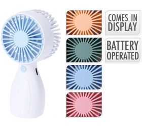 Ventilátor mini, ručný nabíjateľný, 13cm, mix