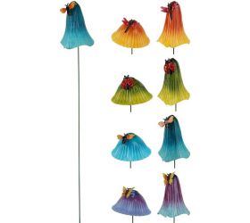 Dekorácia zapichovacia hríb s hmyzom 70cm, plast/kov