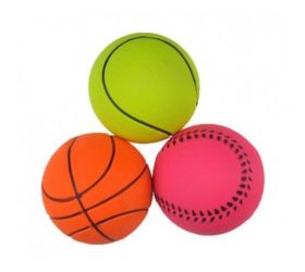 Hračka pre psa - lopta neon polotvrdá guma, 7,2cm, Dental&Gum