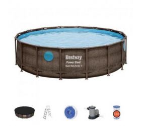 Bazén 4,88x1,22 m Bestway® Power Steel™, Vista Series, 56725, filter, pumpa, rebrík, plachta, dávkovač