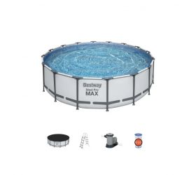 Bazén Bestway® Steel Pro MAX, 5612Z, kartušová filtrácia, rebrík, plachta, 488x122cm