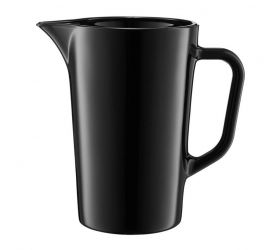 Džbán s uchom, 1,2L, sklenený, čierny