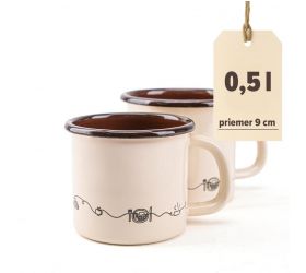 Hrnček smaltovaný 9cm/0,5L dekor Linea