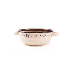 Misa sedliacka, smaltovaná, 14cm/0,5l, dekor Linea