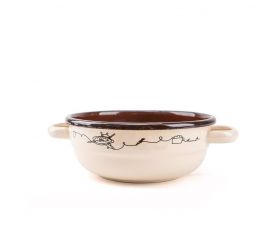 Misa sedliacka, smaltovaná, 18cm/1l, dekor Linea