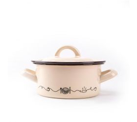 Kastról smaltovaný s pokrievkou, 14cm/1,0L, dekor Linea