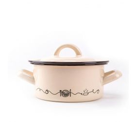 Kastról smaltovaný s pokrievkou, 18cm/2,0L, dekor Linea