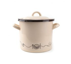 Hrniec smaltovaný s pokrievkou, 19cm/4L, dekor Linea