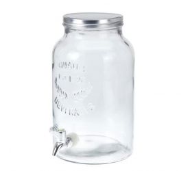 Sklenená nádoba na vodu s kohútikom, objem 5,5L