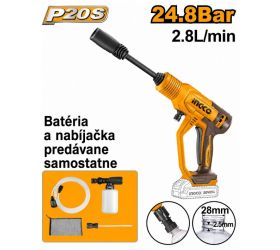 AKU tlakový čistič Li-Ion CPWLI2036 INGCO 20V bez akumulátora a nabíjačky