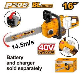 Píla reťazová Li-Ion AKU 40V, bez akumulátora a nabíjačky, INGCO INDUSTRIAL