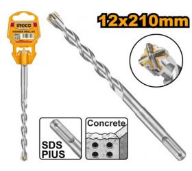 Vrták do betónu SDS plus, 12x210mm INGCO Industrial, pieskovaný KLC