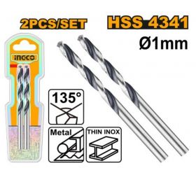 Vrták do kovu HSS, 2 ks, 1mm INGCO KLC