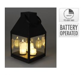 Lampáš svietnik s LED sviečkami 25 cm s časovačom