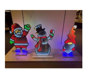 Svetlo vianočné postavička LED Santa/snehuliak/škriatok zrkadlový efekt