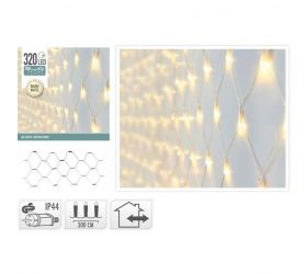 Svetlo vianočné sieť 320 LED teplé biele vonkajšie/vnútorné 