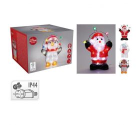 Postavička Santa / snehuliak / tučniak 30cm 40 LED s časovačom