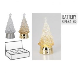 Dekorácia stromček LED 6x13 cm strieborný/zlatý mix