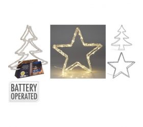 Dekorácia hviezda/stromček 50 LED teplá biela