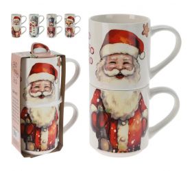 Hrnček vianočný 265 ml sada 2 ks porcelán mix