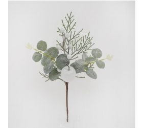Ozdoba zapichovacia tuja+eucalypt+bobule 27 cm