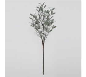 Ozdoba zapichovacia konár imelo + bobule biele 60 cm