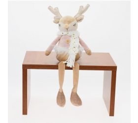 Postavička jeleň 44 cm textil ružovo-hnedý
