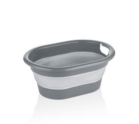 Kôš na čisté prádlo, plast + silikón, 18l skladací