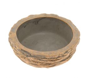 Obal, kruh, cement, 20,5 cm sivá+zlatá, náhrobná dekorácia