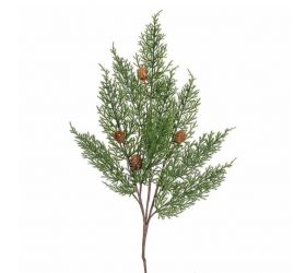Ozdoba zapichovacia vianočný konár TUJA, šišky 50cm