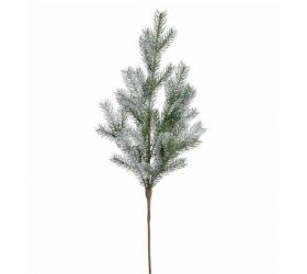 Ozdoba zapichovacia vetvička čečina zasnežená + biely gliter 64cm