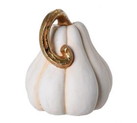 Dekorácia tekvica 14,5x14x16,5cm keramika biela