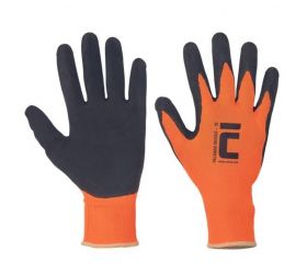 Rukavice polomáčané,latex reflexné PALAWAN č.11, žlté/oranžové KLC