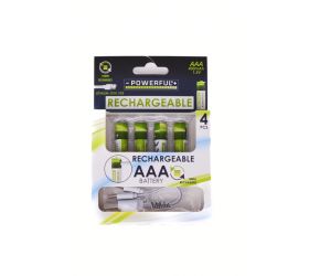Monočlánok, batéria nabíjacia AAA 400mAh 1.5V, LITIUM-ION, 4ks, USB-C