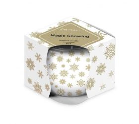 Sviečka vonná Emocio sklo 70x62mm,Magic Snowing bielo-zlatá