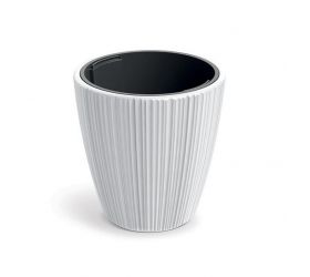 Kvetináč plastový priemer 240 mm ORO, okrúhly, biely, výška 240 mm, s vložkou