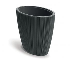 Kvetináč plastový 595x395 mm ORO, oválny, šedý, výška 545 mm, s vložkou