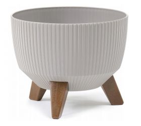 Kvetináč plastový, priemer 400mm, ROMA JUMPER, taupe sivohnedý
