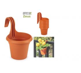 Kvetináč na balkón, plastový, terakota, ZEUS, s priemerom 18cm