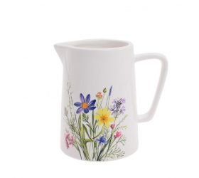 Dekorácia krčah 13,4x9,5x12,8 cm kvety porcelán