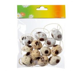 Ozdoba závesná veľkonočné vajíčka strakaté 4 cm, plastové, sada 12 ks, mix