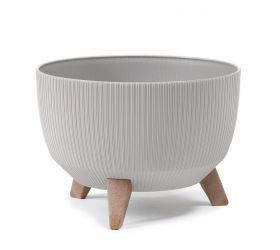 Kvetináč plastový, priemer 240mm, ROMA JUMPER, taupe sivohnedý