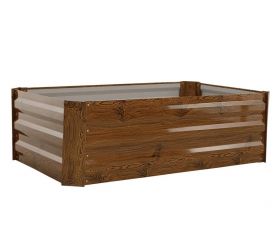 Záhon vyvýšený oceľový hranatý 180x90x45cm drevodekor GARDENKUS