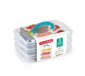 Dóza stohovateľná s rukoväťou 3x1l, 15,5 x 23,5 x 10cm