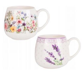 Hrnček porcelánový 440ml JOLANDA, mix 2 vzorov