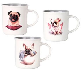 Hrnček porcelánový 330 ml CORA, mix 3 vzorov