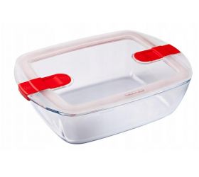 Dóza na potraviny s vekom obdĺžniková, 23x15x7cm, 1,2L, číre sklo, PYREX