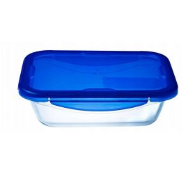 Dóza na potraviny s tesniacim vekom obdĺžniková, 20x15x5cm, 0,8L, sklo číre PYREX